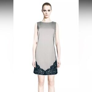 Nicole Miller Collection Lace Detail Silk Blend  Dress 8